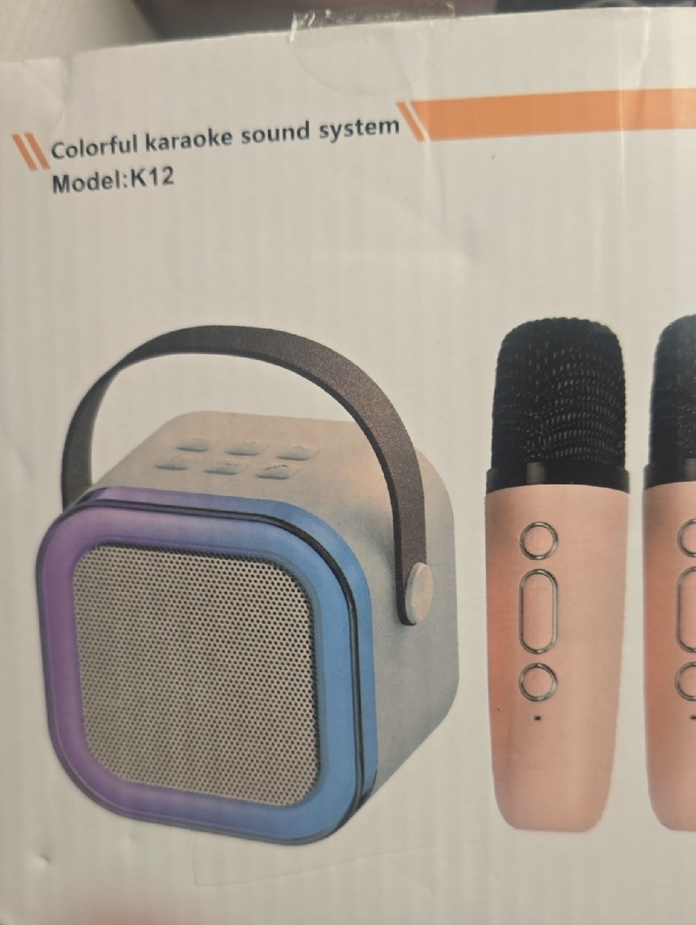 K12 Portable Karaoke Speaker with Dual Microphones - Purple/Black - Picture 4 of 6